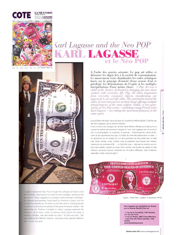 <b>Cote Magazine<br/>Mars 2011</b><br/>Karl Lagasse et le Néo POP