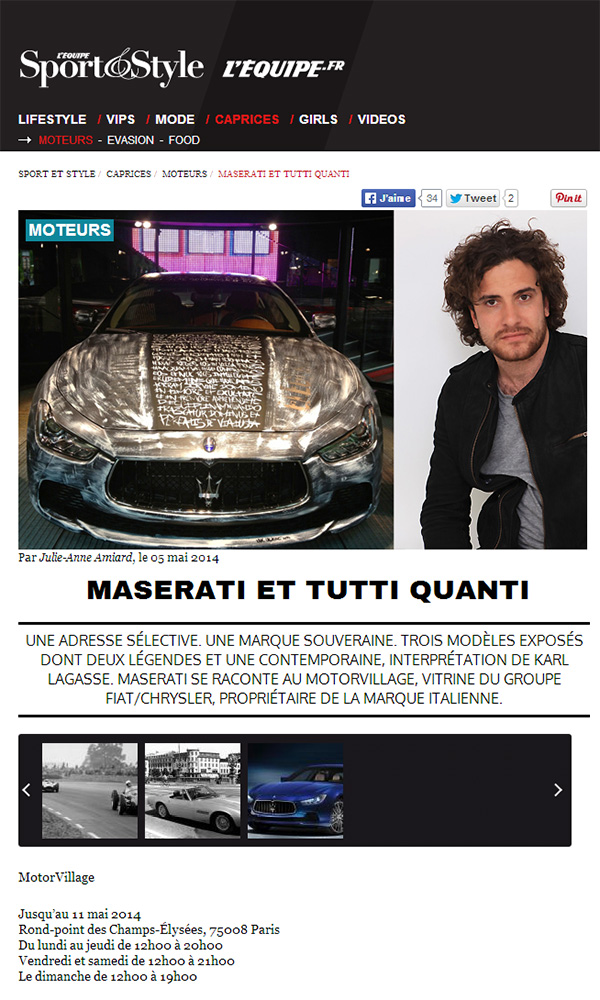 <b>Mai 2014</b><br/>Motor Village - Maserati et tutti quanti